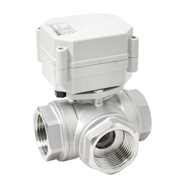 Switch type - SS304 three way electric valve Motorized valve