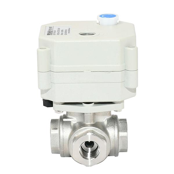 Switch type - SS304 three way electric valve Motorized valve
