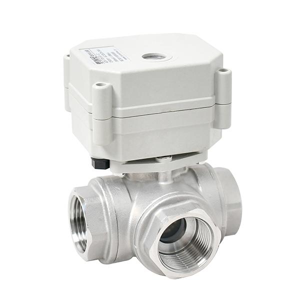 Switch type - SS304 three way electric valve Motorized valve