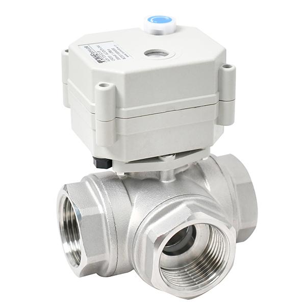 Switch type - SS304 three way electric valve Motorized valve