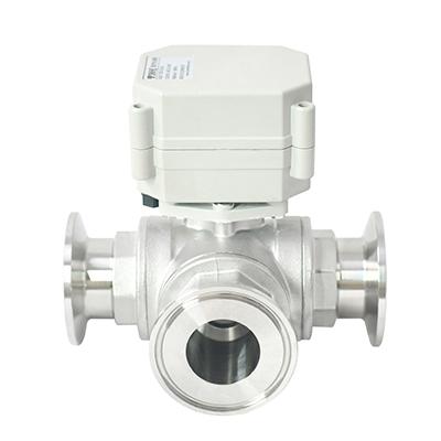 Switch type - SS304 three way Tri-clamp Electric Ball Valve Motorized valve