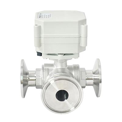 Switch type - SS304 three way Tri-clamp Electric Ball Valve Motorized valve