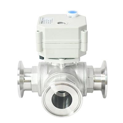 Switch type - SS304 three way Tri-clamp Electric Ball Valve Motorized valve