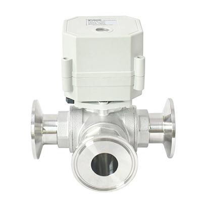 Switch type - SS304 three way Tri-clamp Electric Ball Valve Motorized valve