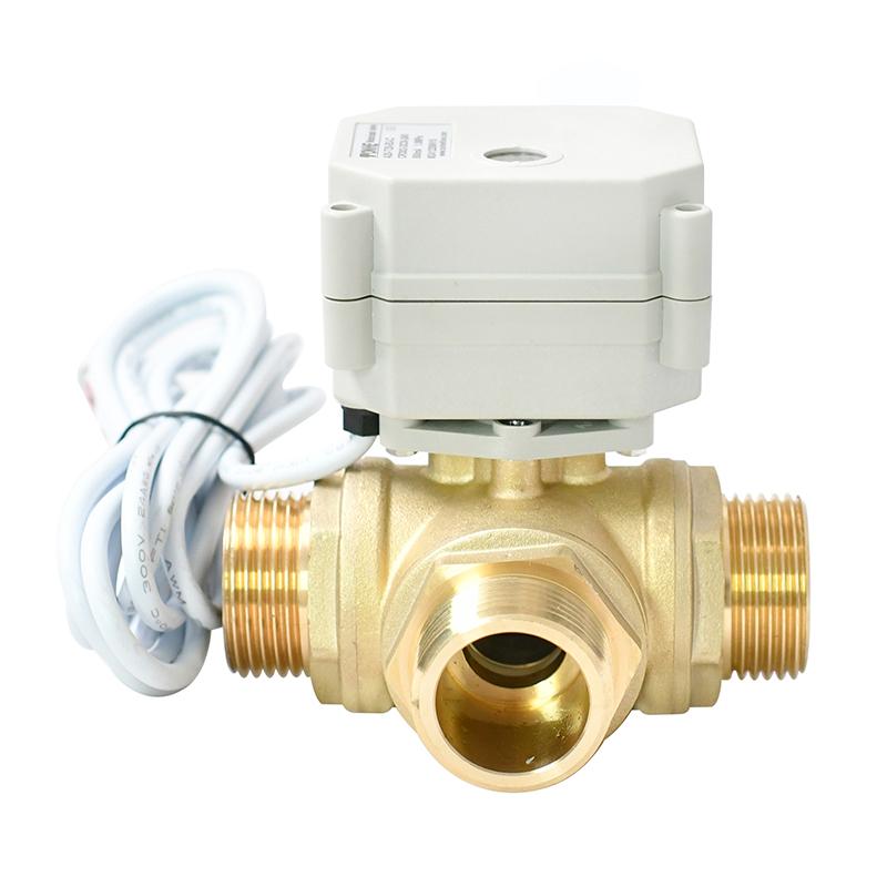 Switch type - 3 Way Brass Male Thread Electric Ball Valve