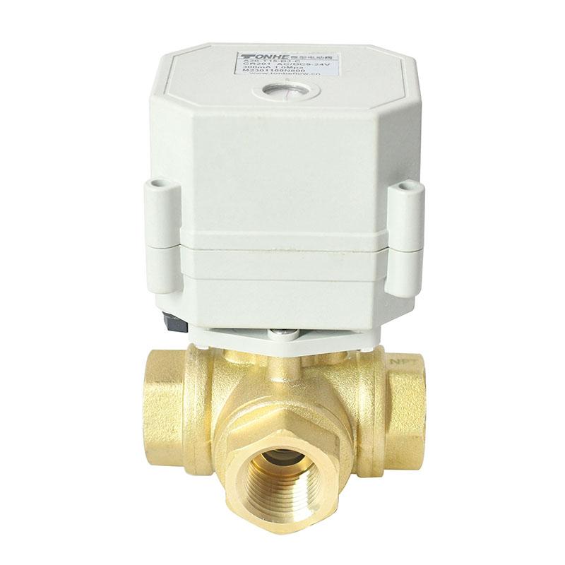 Switch type - DN15 3 Way Brass Electric Ball Valve