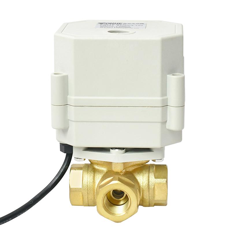 Switch type - DN8 3 Way Brass Electric Ball Valve
