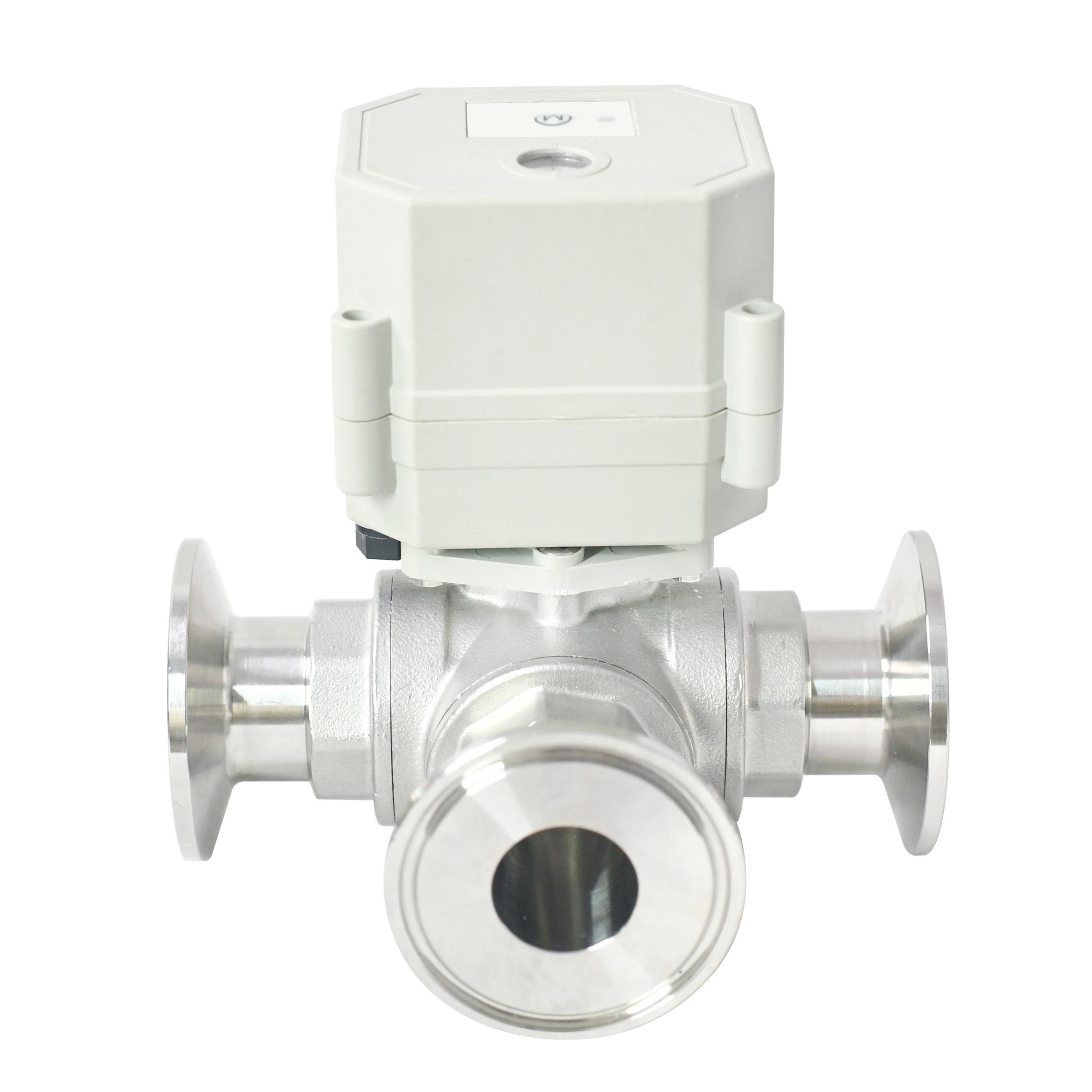 DN20 3 Way SS304 Tri-clamp Electric Ball Valve