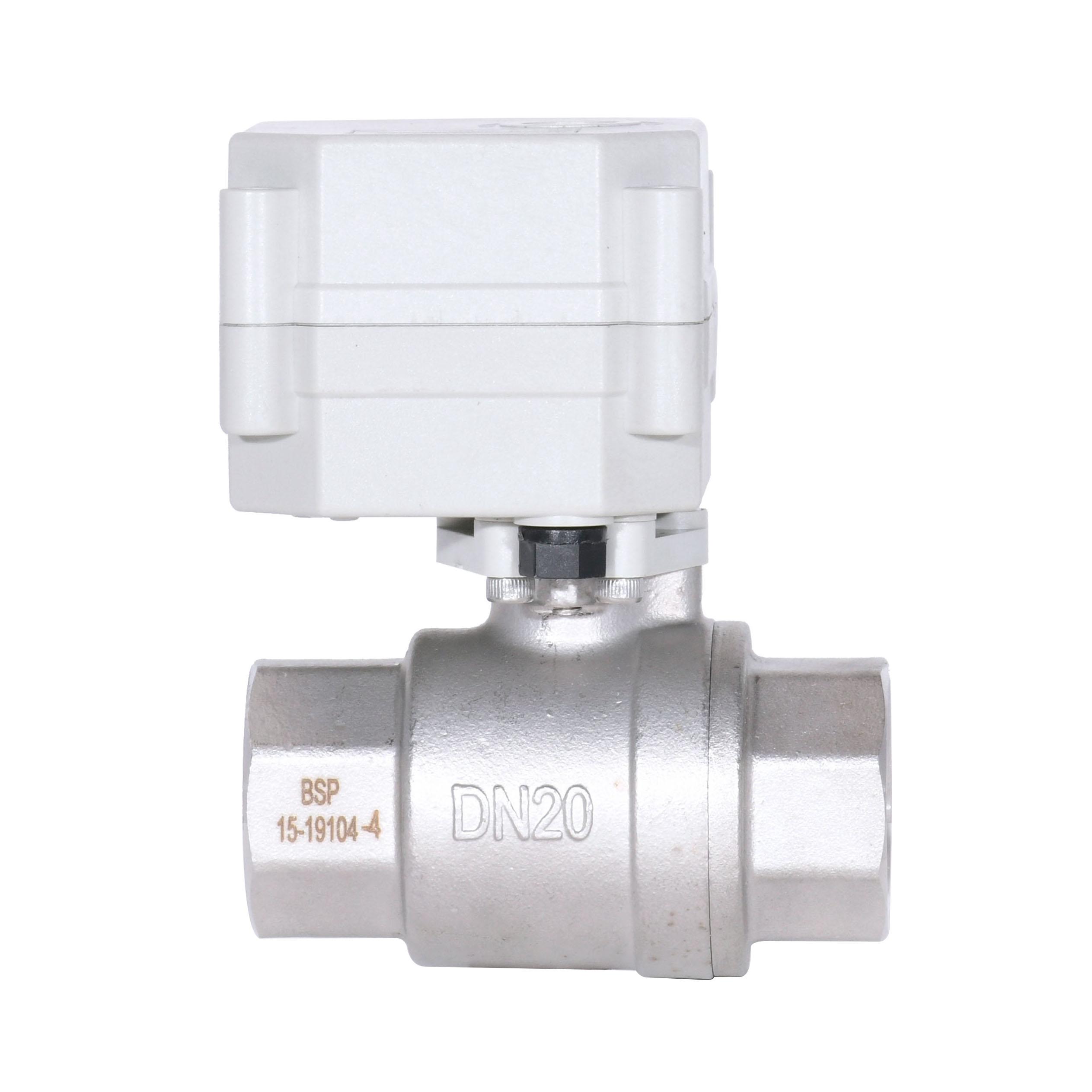 Switch type -With indicator，DN20 SS304 2way electric ball valve  