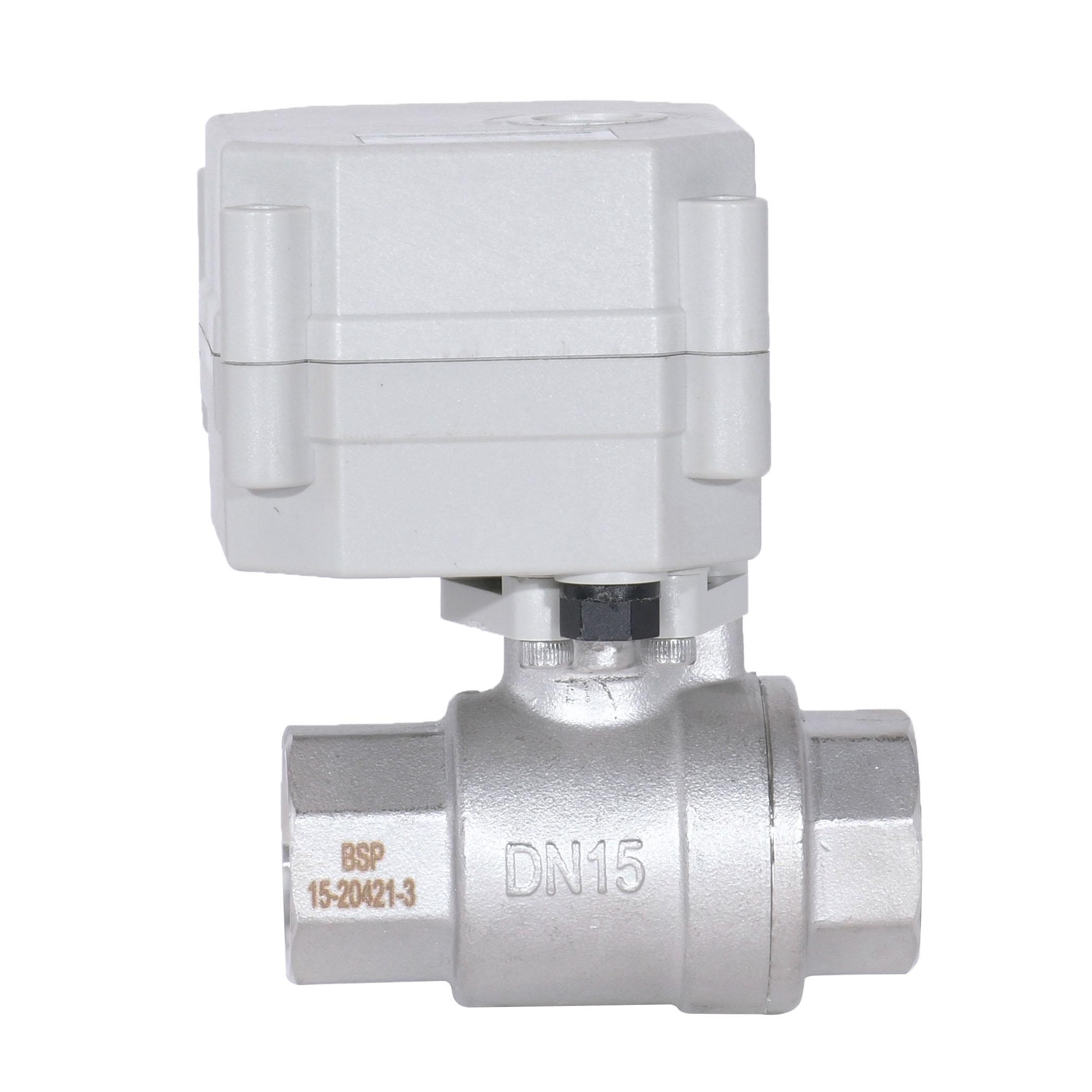 Switch type -With indicator，DN15 SS304 2way electric ball valve  