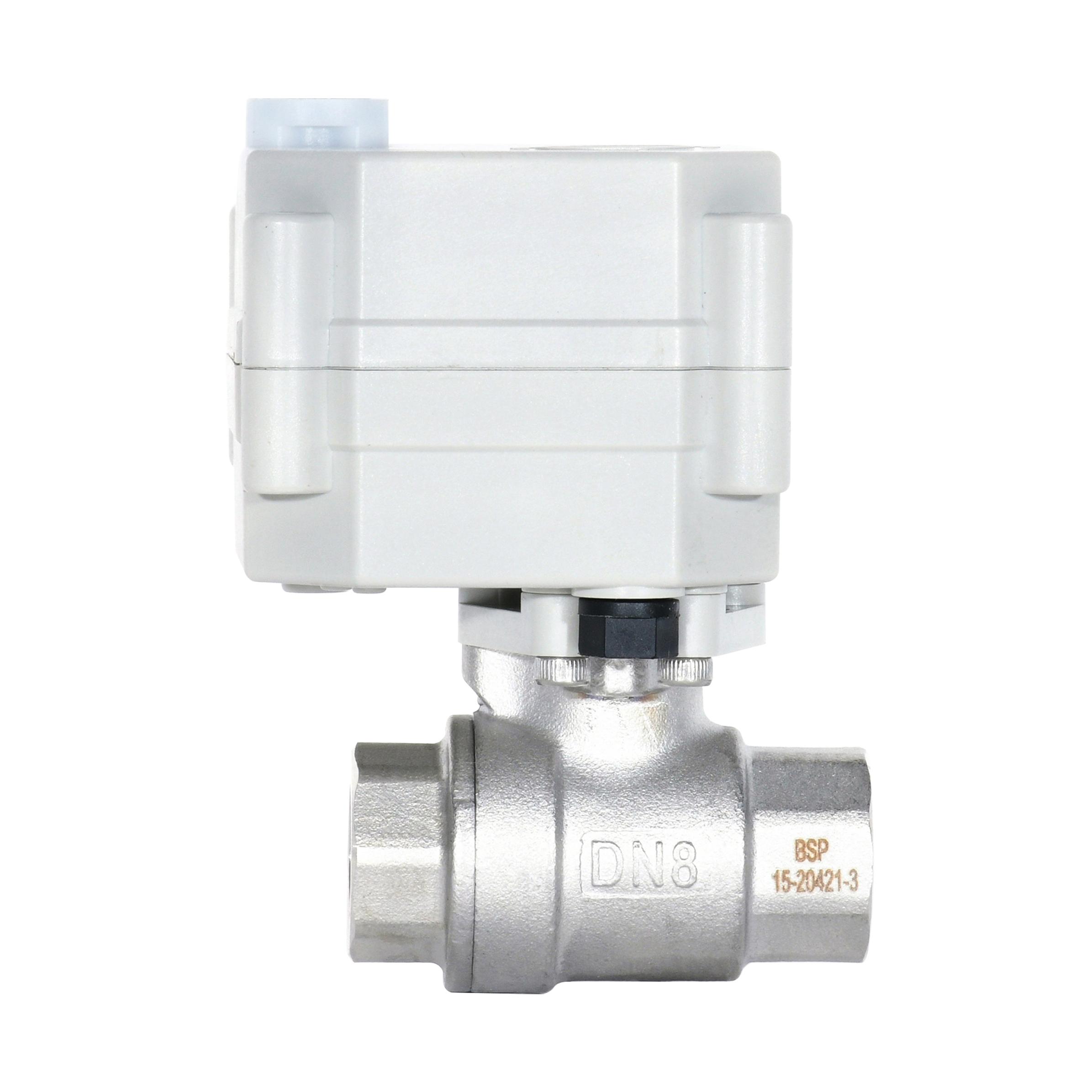 Switch type -With indicator & manual override，DN8 SS304 2 way electric valve 