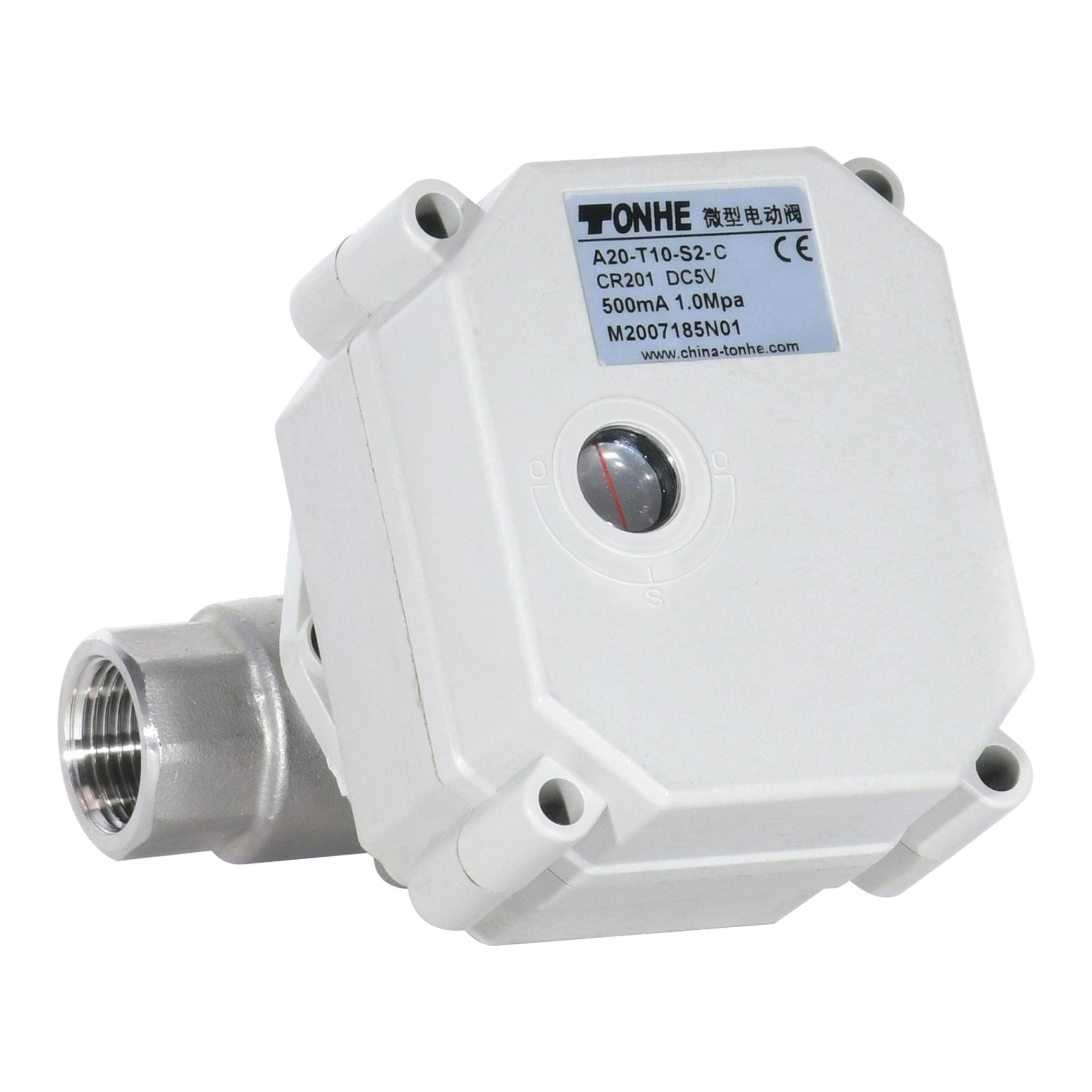 Switch type -With indicator，DN10 SS304 2way electric ball valve  