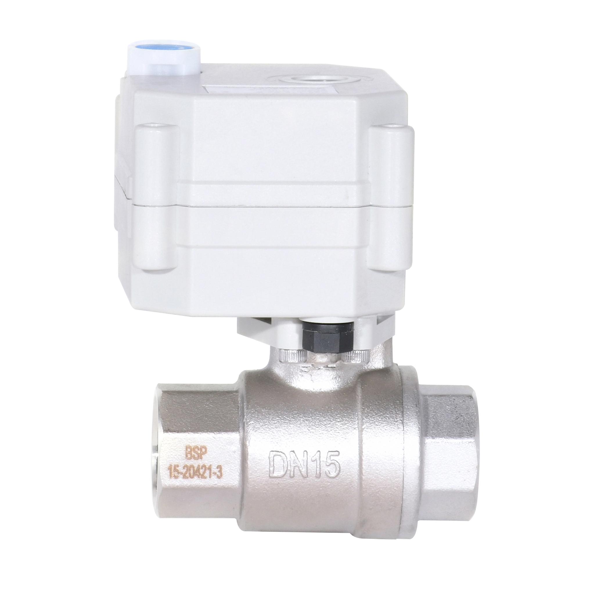 Switch type -With indicator & manual override，DN15 SS304 2 way electric valve 