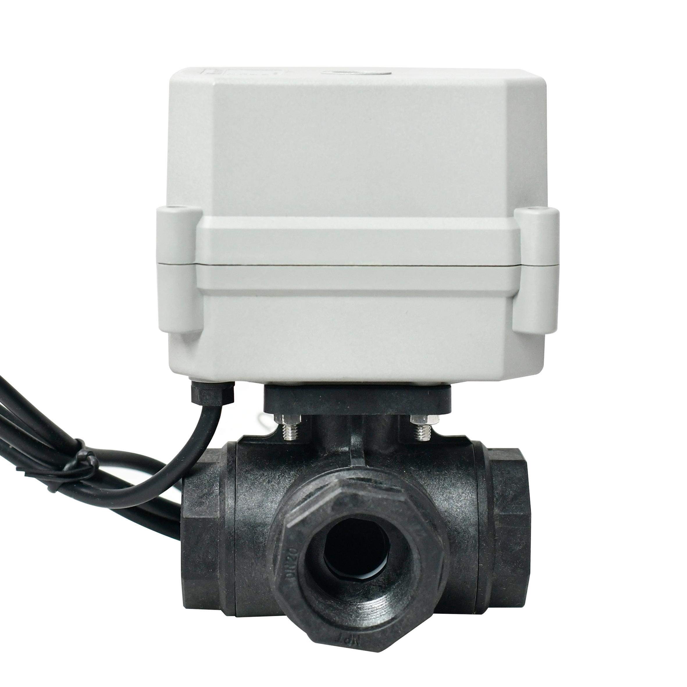 Switch type - 3 way PPE electric ball valve AC/DC110-230V