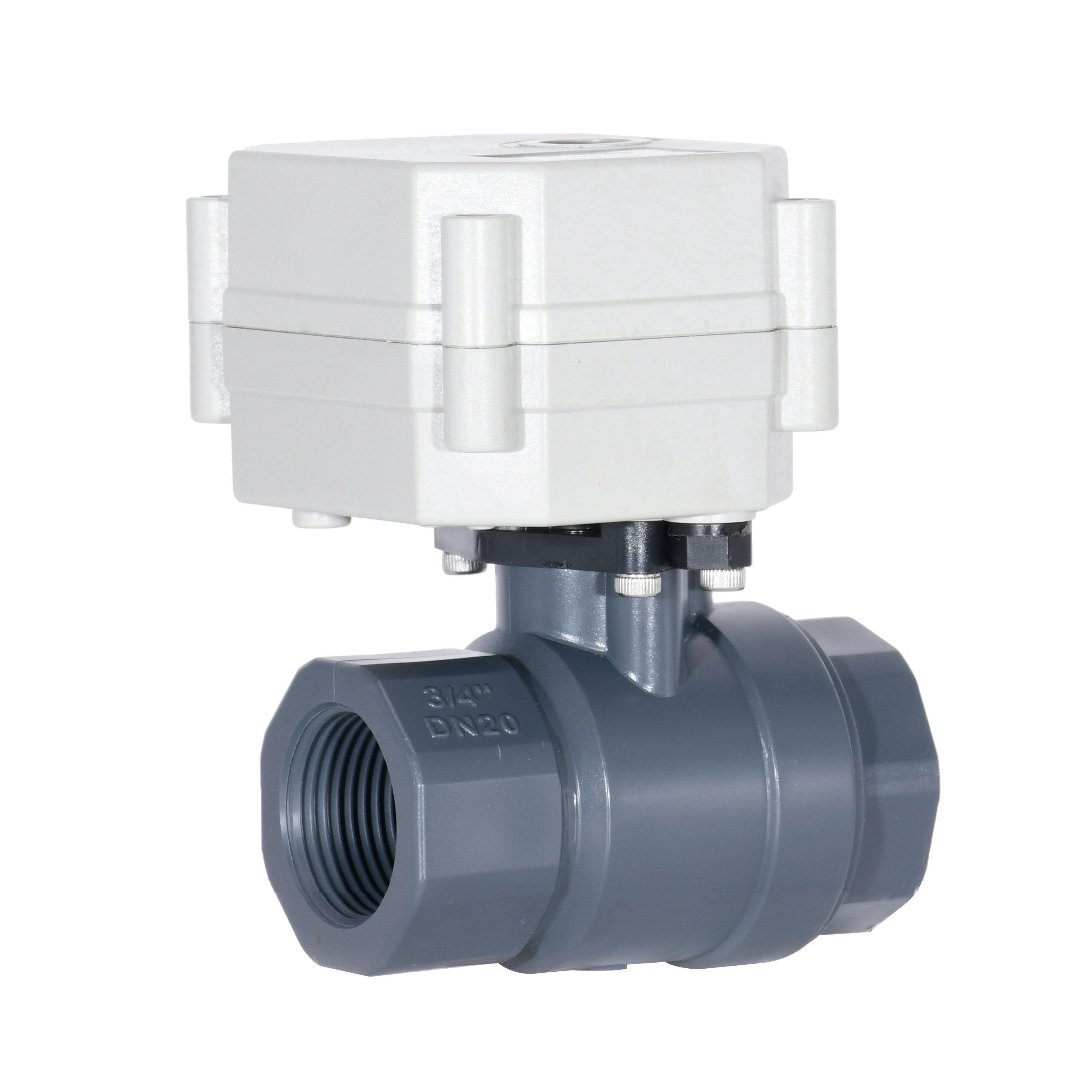 Switching type -With indicator，3/4” UPVC 2 way electric ball valve  