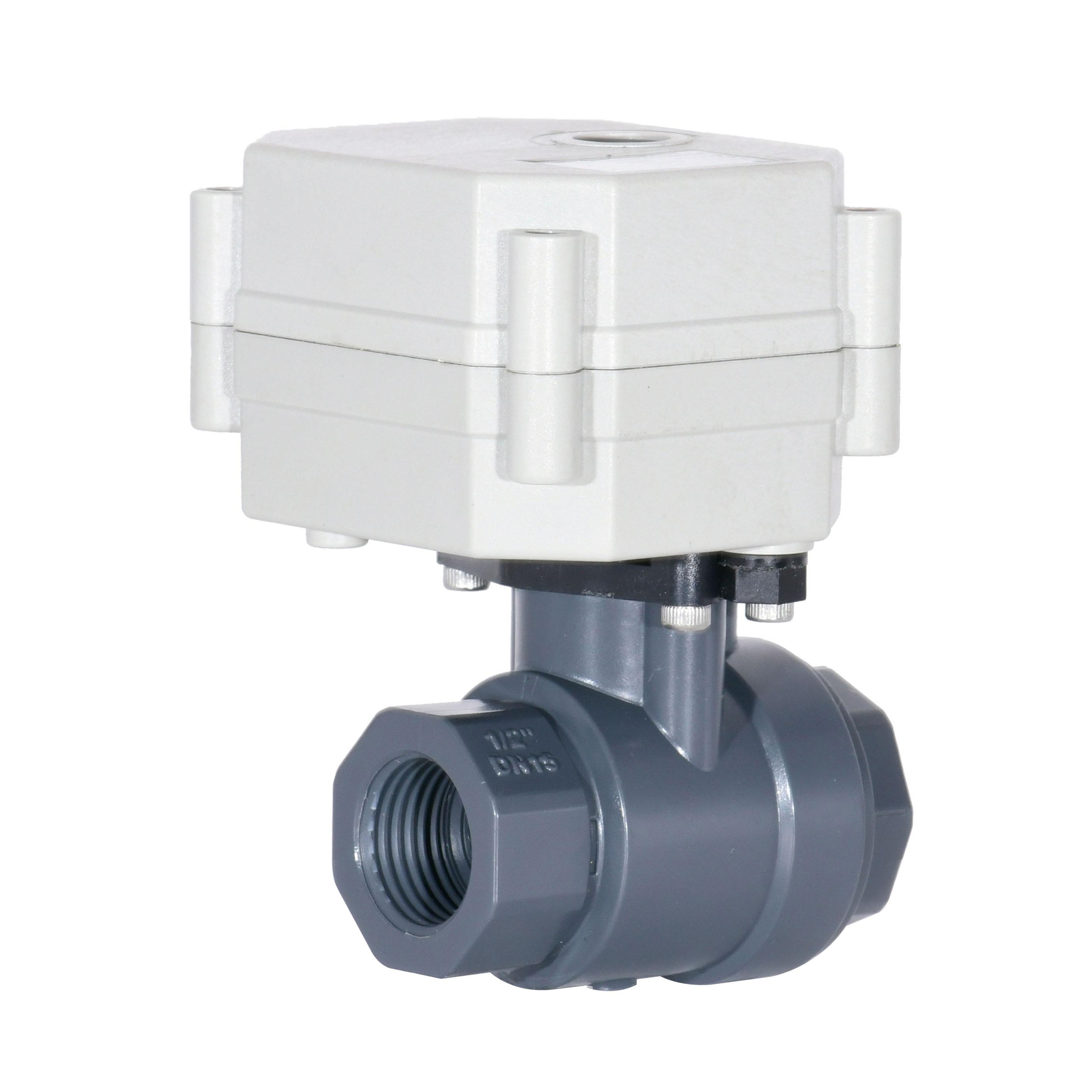 Switching type -With indicator，1/2” UPVC 2 way electric ball valve  