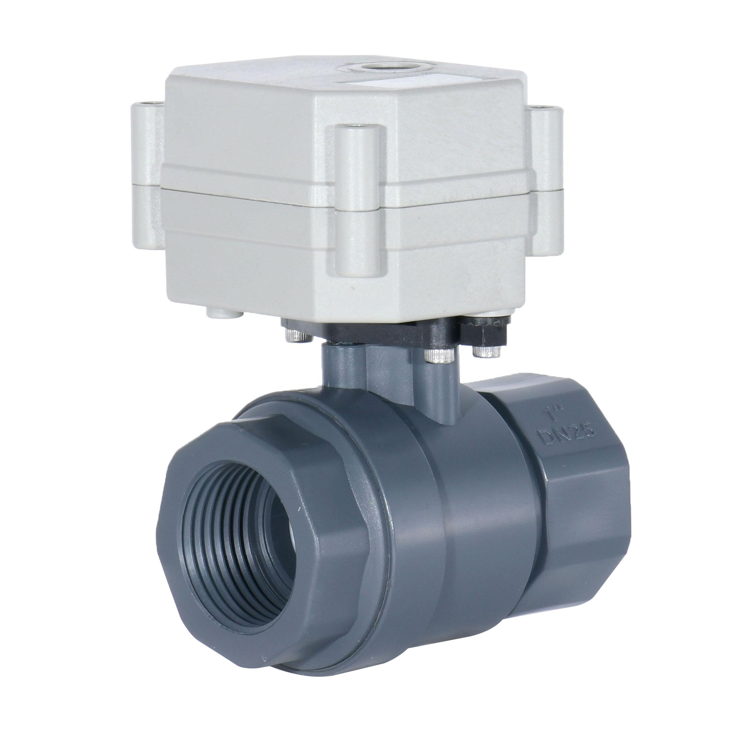 Switching type -With indicator，1” UPVC 2 way electric ball valve  
