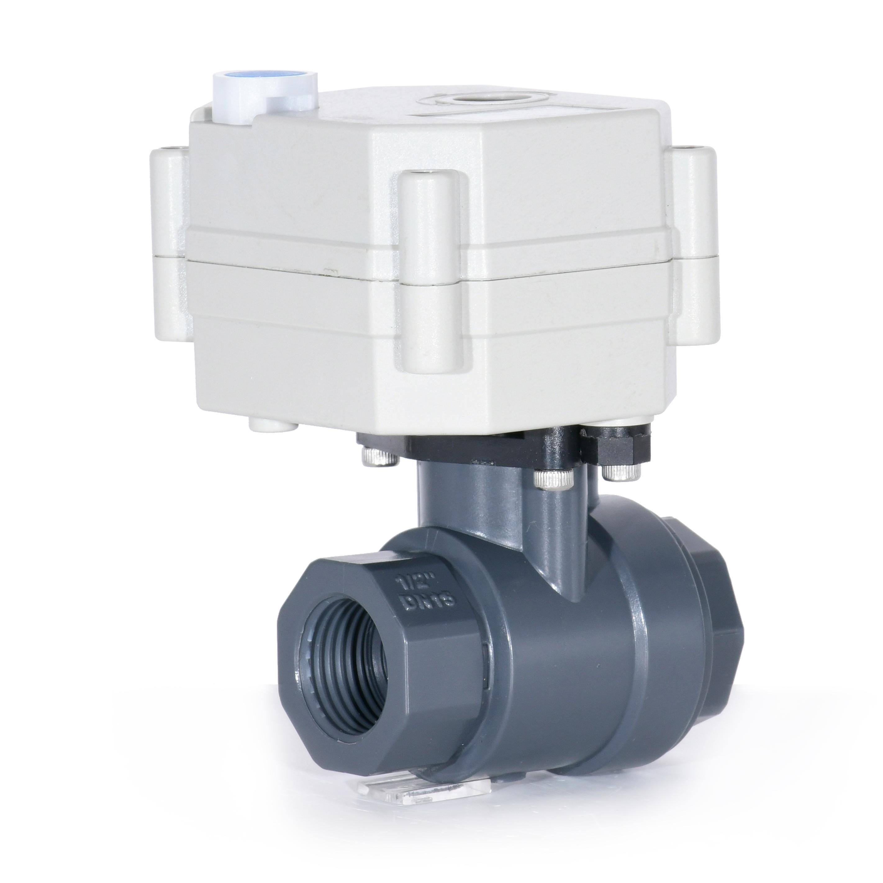 Switching type -With indicator & manual override，1/2” UPVC 2 way electric valve