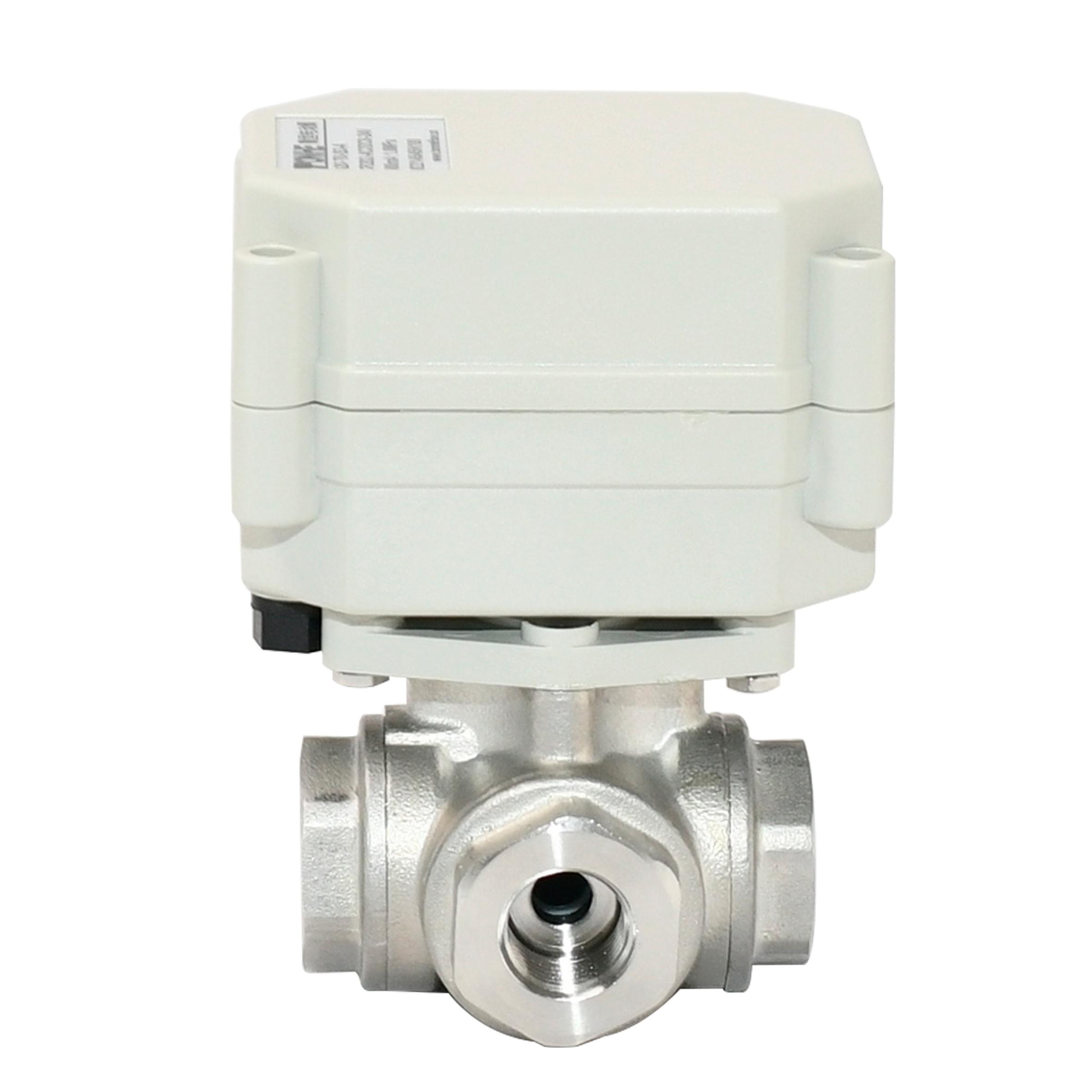 Switching type -1/4” SS304 3 way electric valve  Motorized ball valve