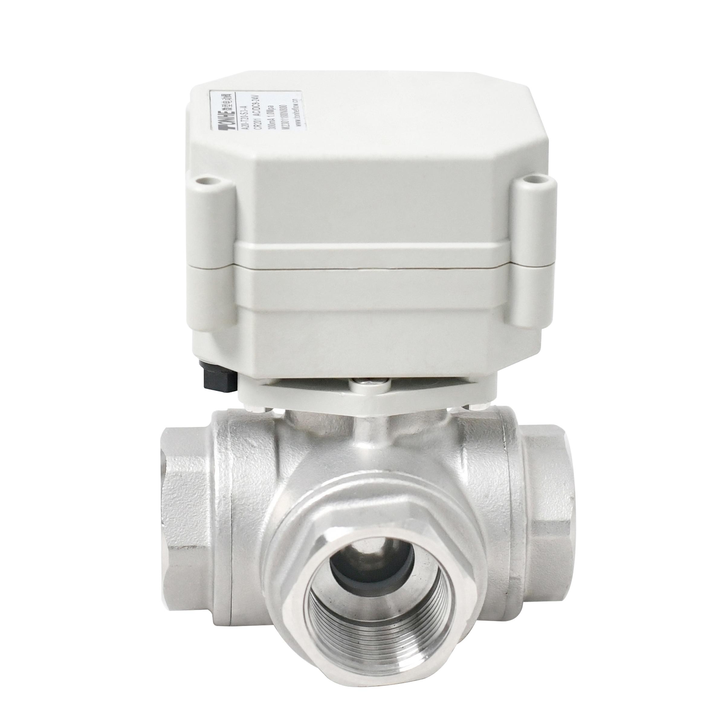 Switching type -3/4” SS304 3 way electric valve  Motorized ball valve