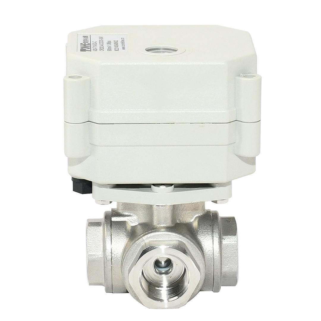 Switching type -With indicator，3/8” SS304 3 way Motorized ball valve