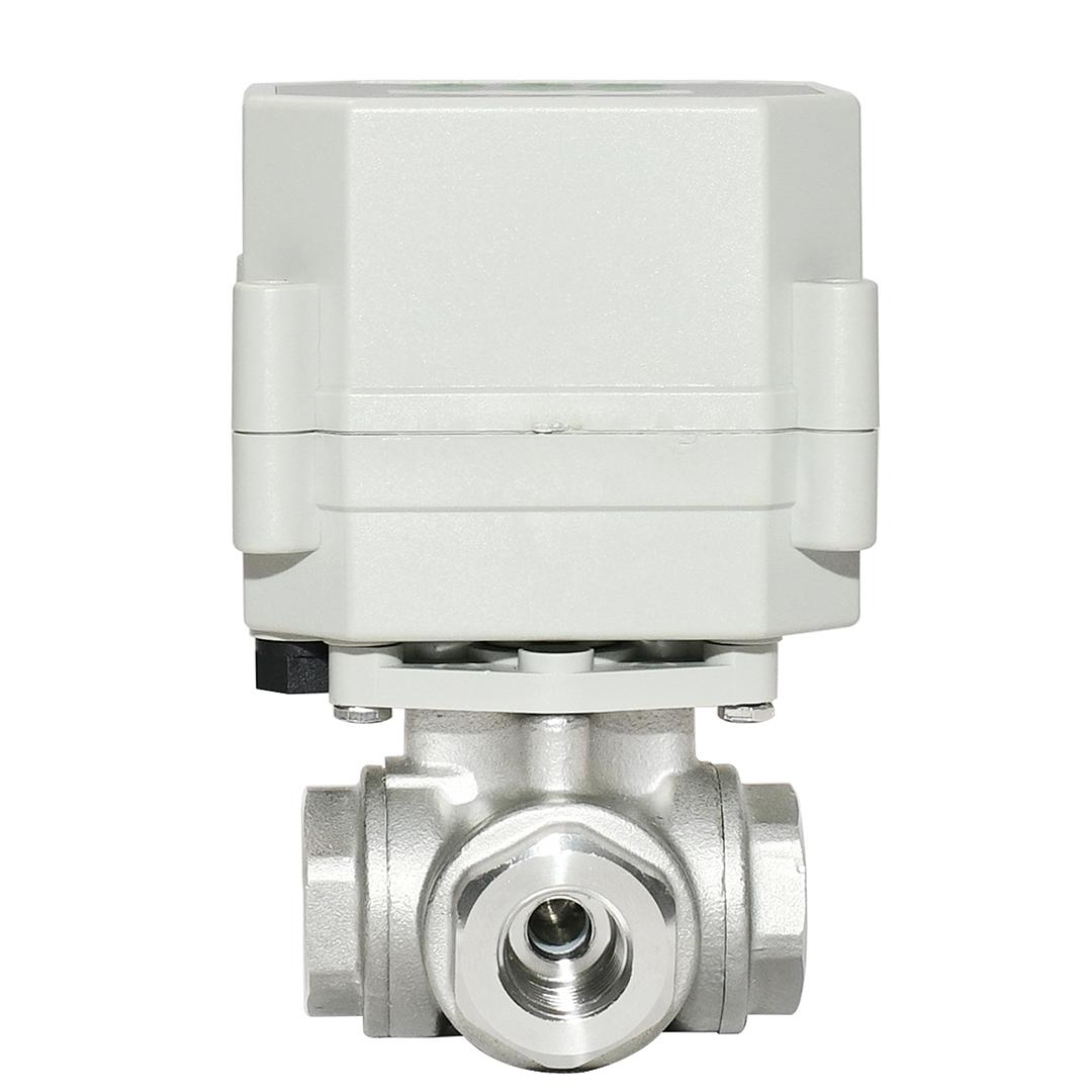 Switching type -1/4” SS304 3 way electric ball valve
