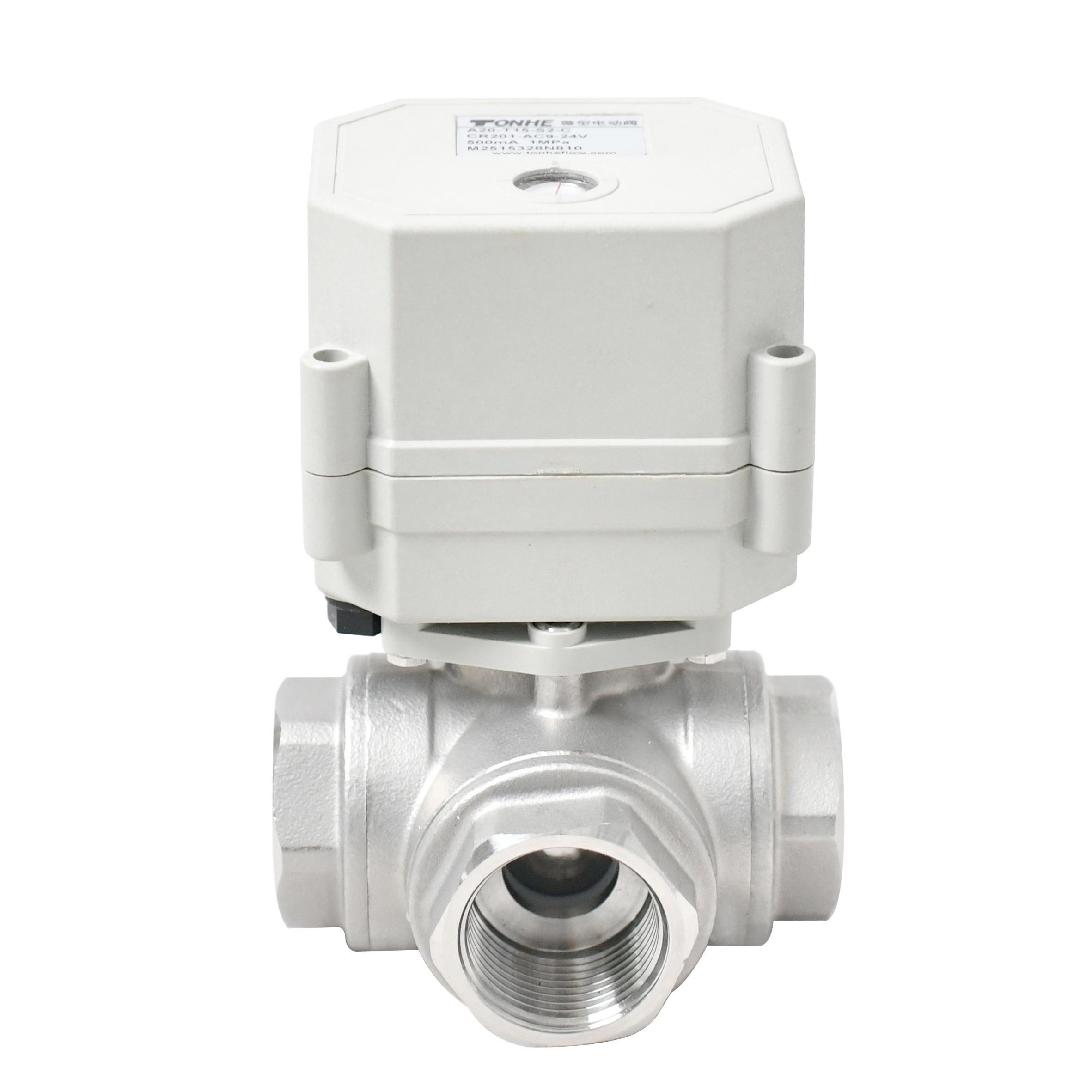 Switching type -3/4” SS304 3 way electric ball valve