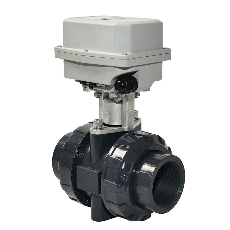 DN65 UPVC DC12V/DC24V UPVC electric motorized ball valve