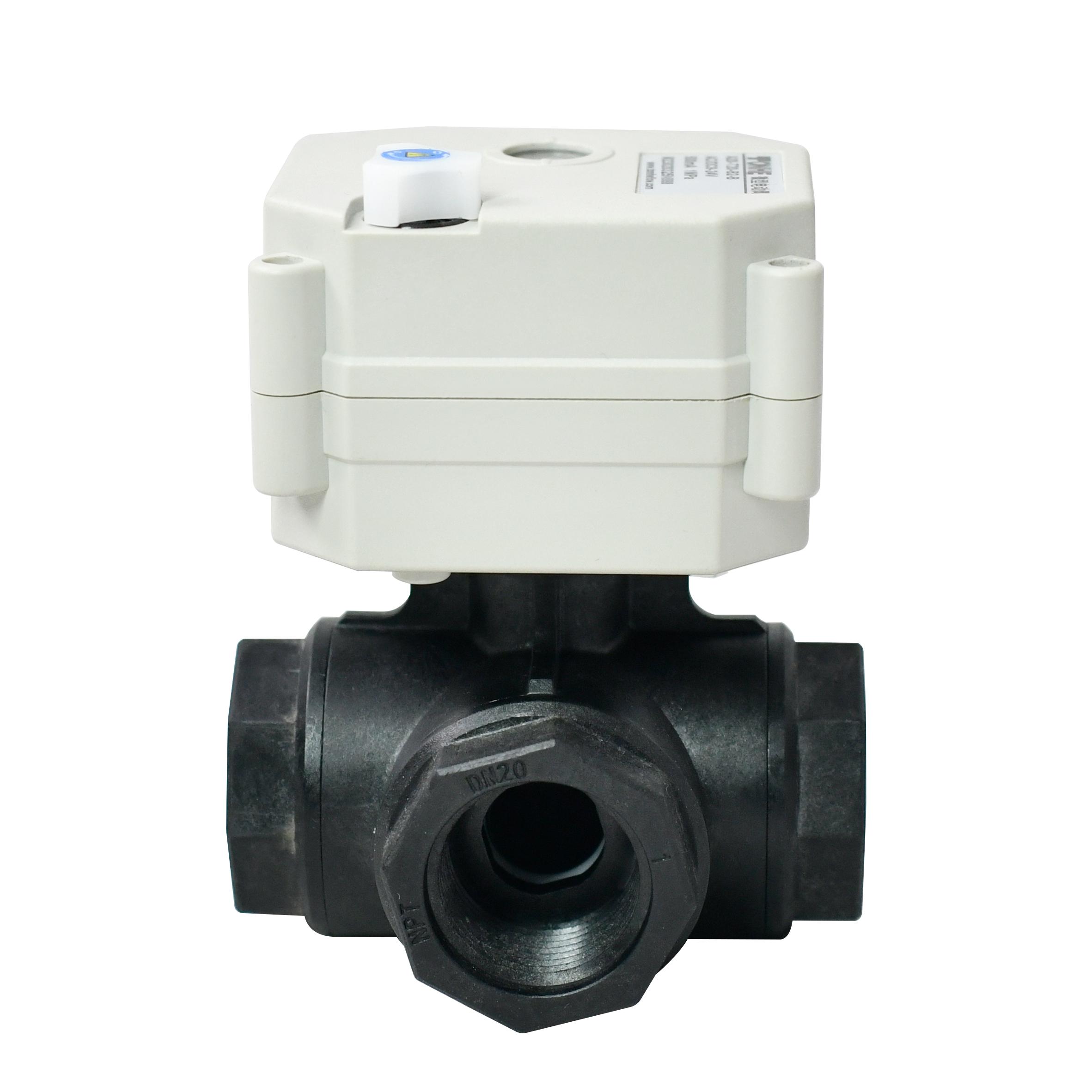 Switching type -With indicator & manual override，3/4” PPO 3 way electric valve  