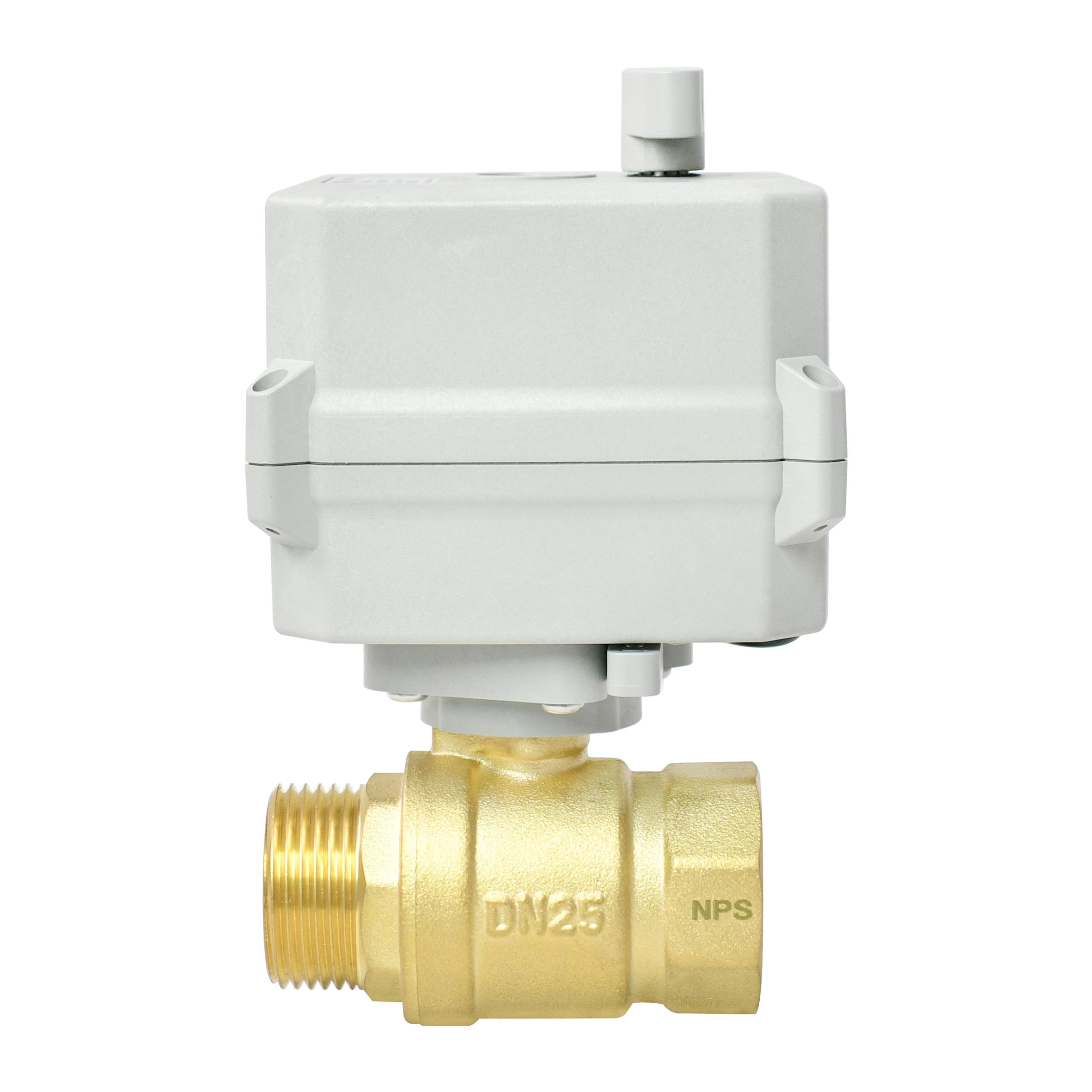 2 Sec Fast 1'' Brass 2-Way Motorized Ball Valve With Female And Male Thread 