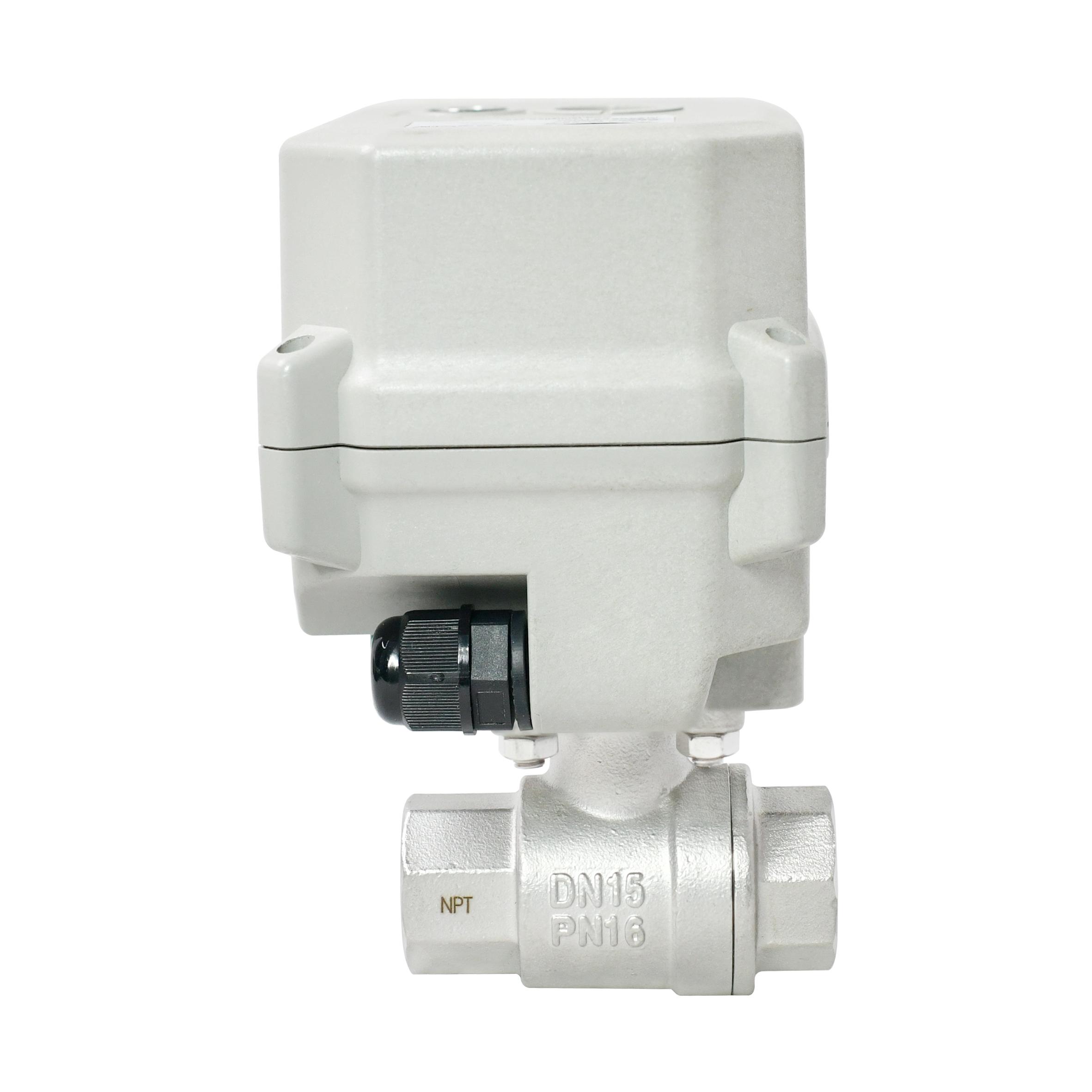 Switch type - 1/2'' SS304 DC24V 2 way Motorized ball valve