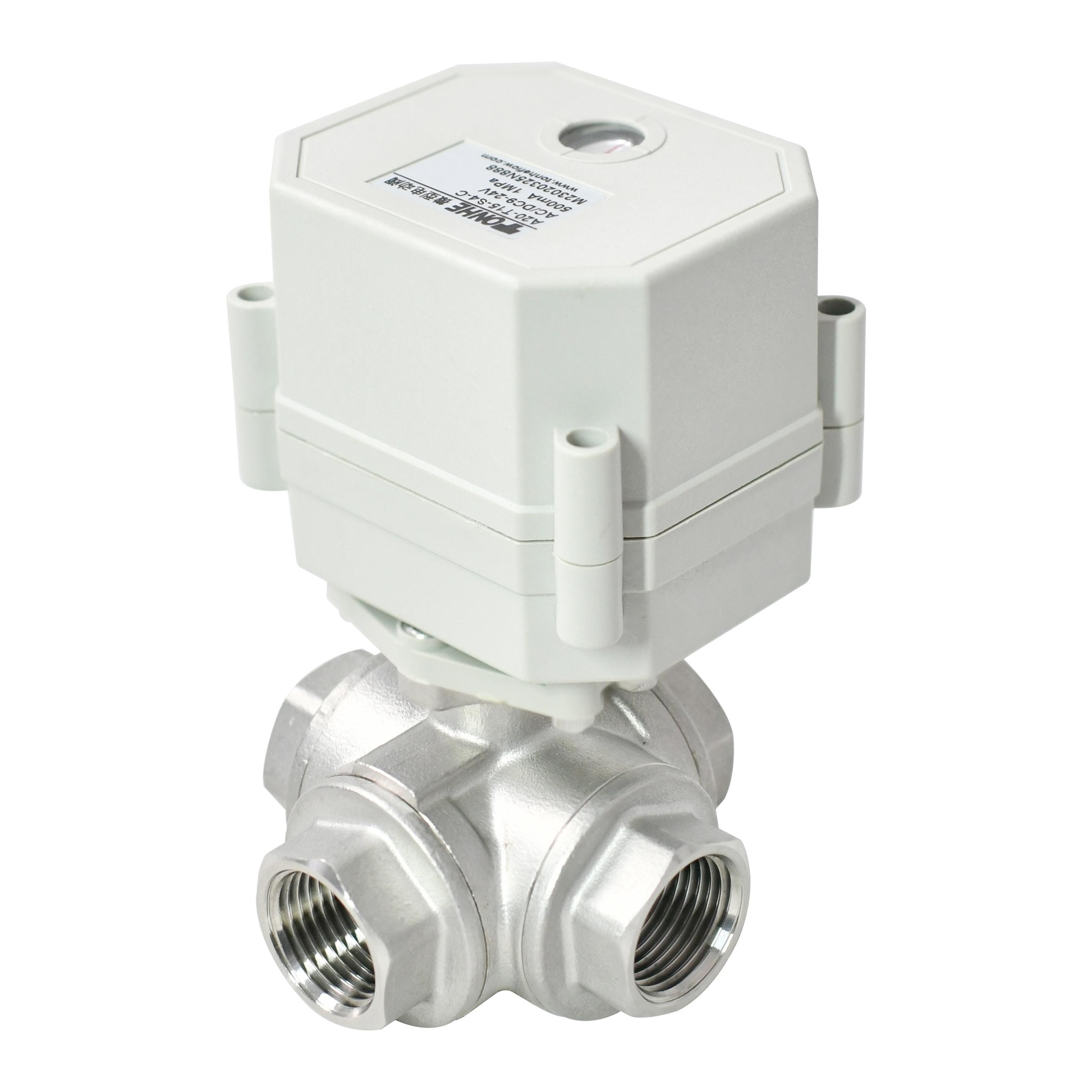 Switching type -1/2” SS304 4 way electric ball valve