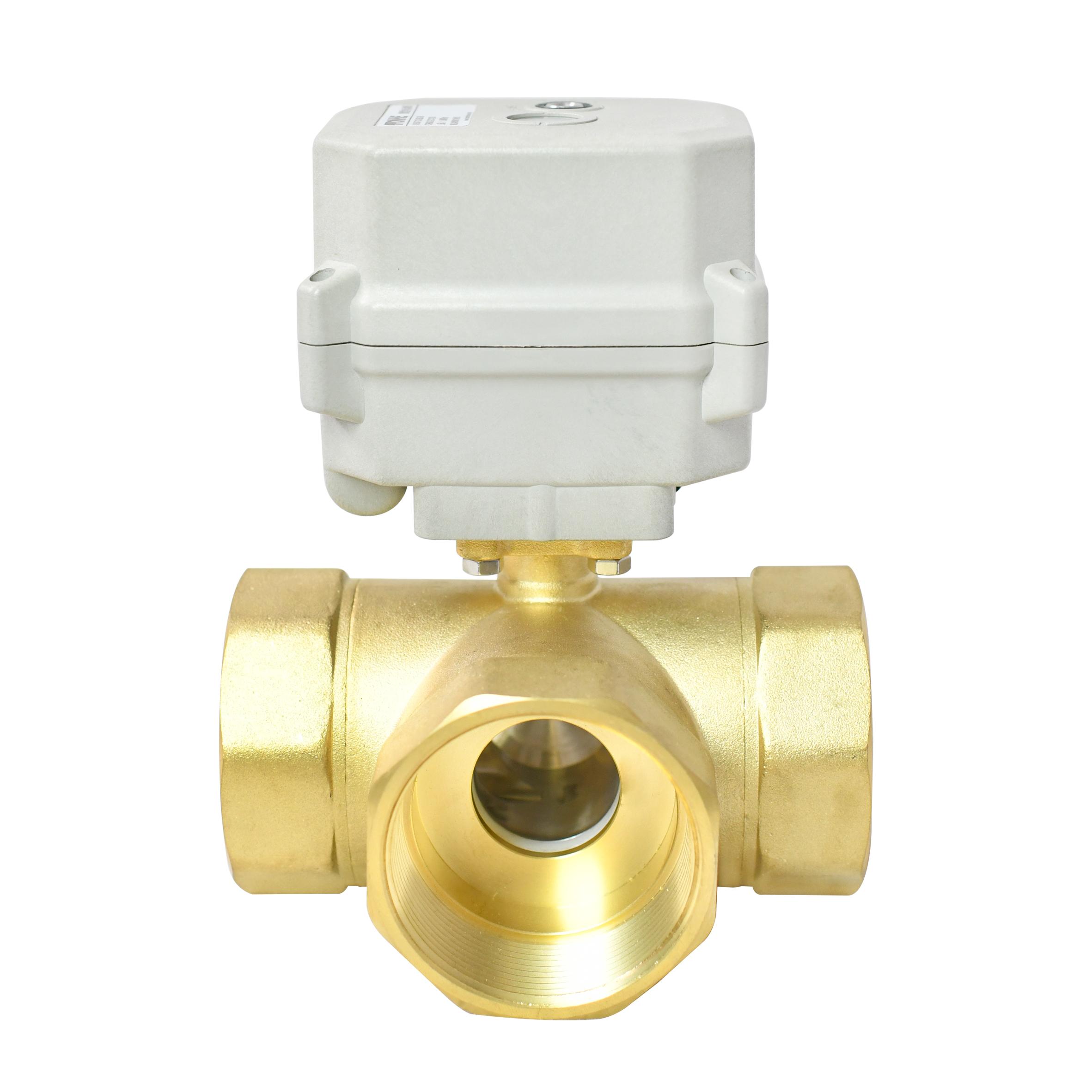 A150 ACS 2''  3 Way DC12V Motorized Control Brass Water Ball Valve