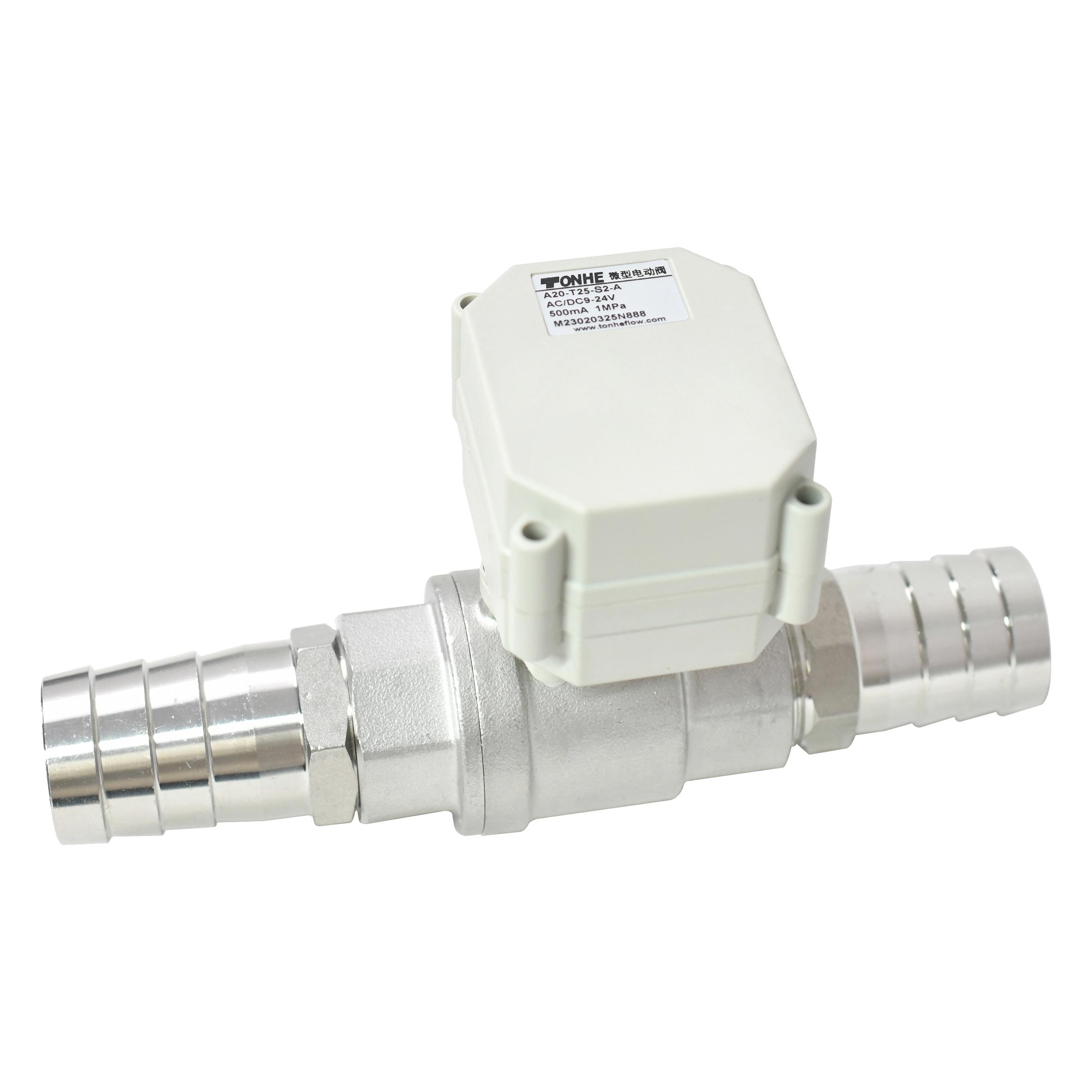 Switch type -Pagoda Type Hose Joint 1 '' SS304 2way electric ball valve