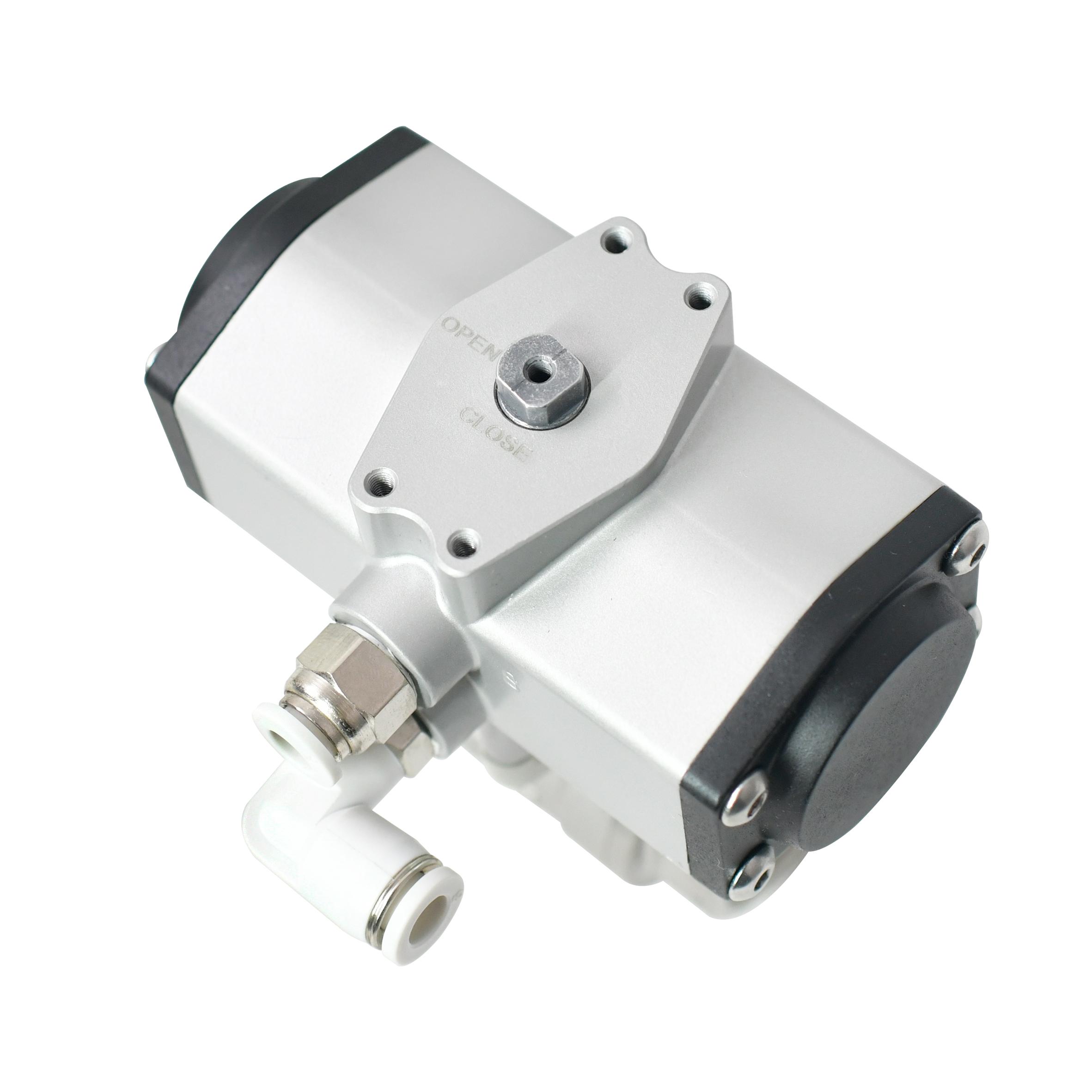 1S Open 1/2 Inch  Two-Way BSP NPT Threaded Supported Pneumatic Actuated Ball 
