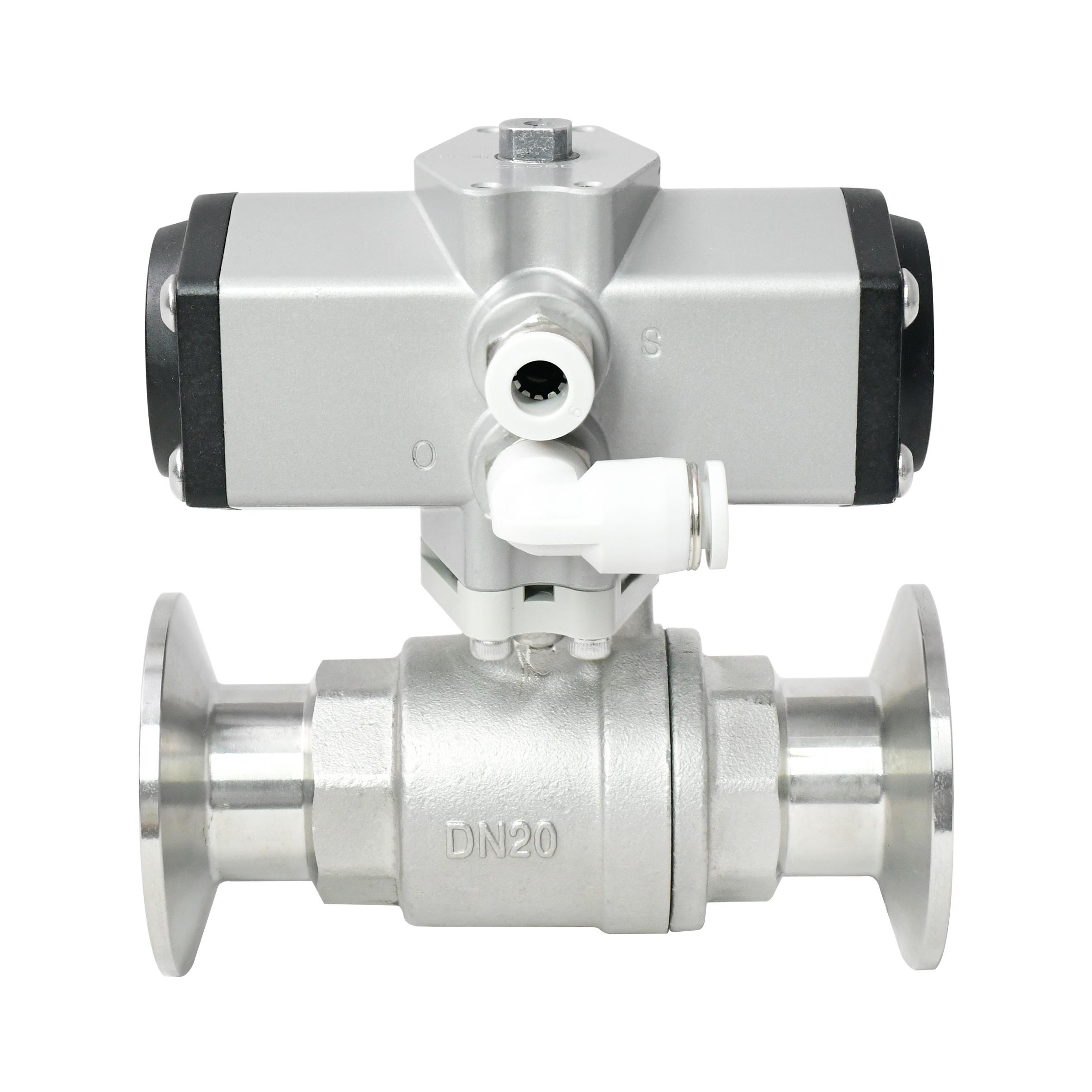 1S Open 3/4 Inch 2-Way Tri-clamp Pneumatic Actuated Ball  Valve