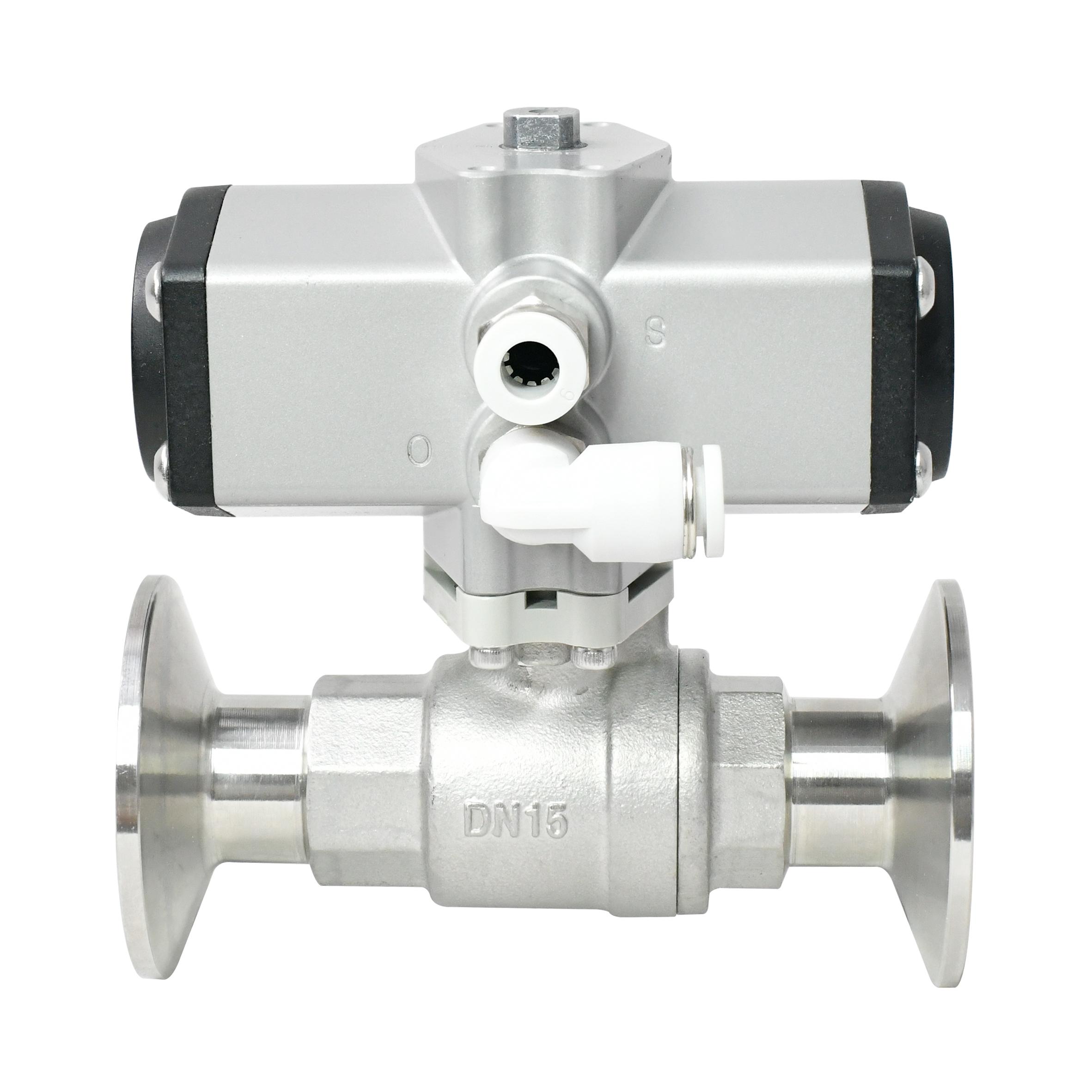 1S Open 1/2 Inch 2-Way Tri-clamp Pneumatic Actuated Ball  Valve