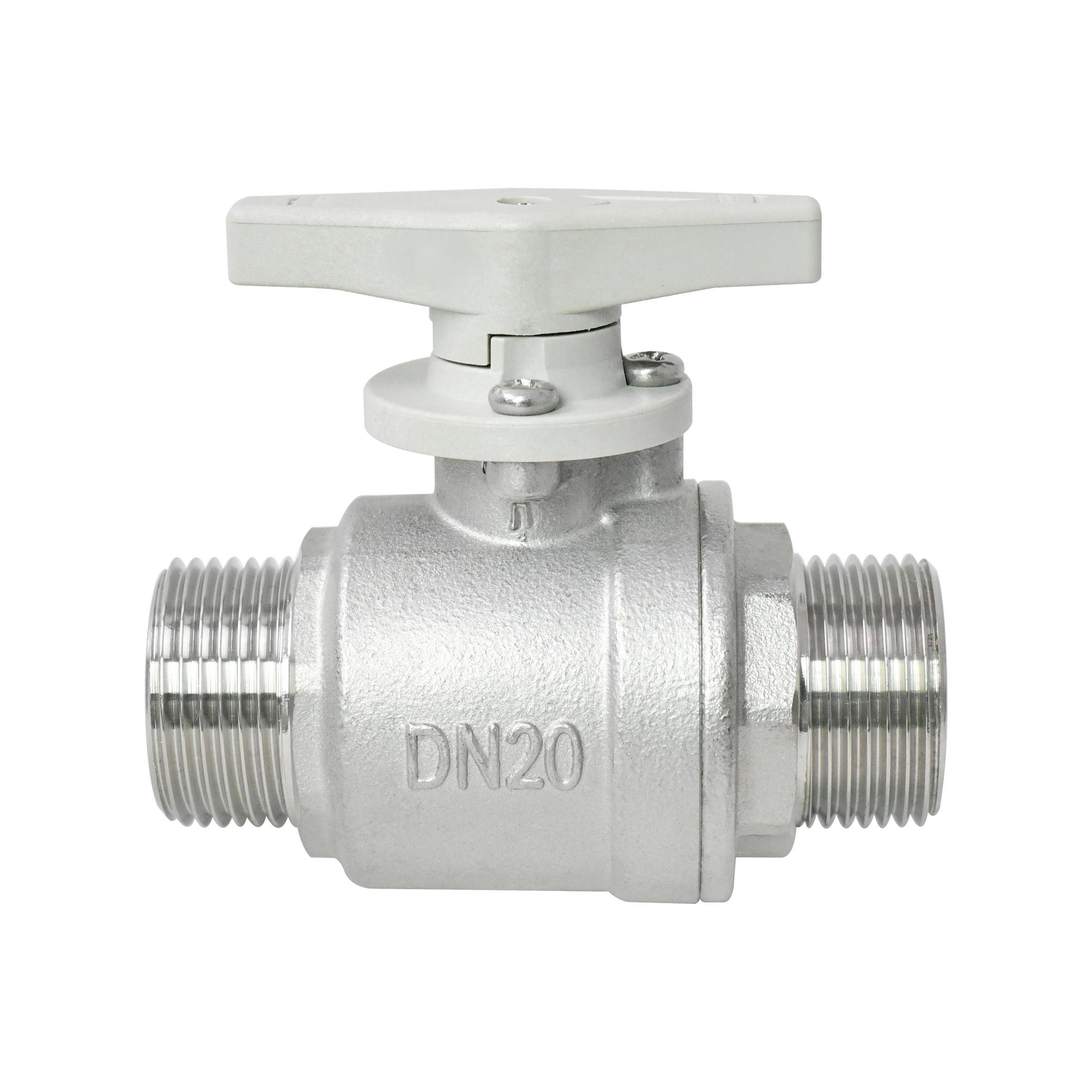 Tonheflow DN20 SS304 2-Way Double Male Threaded Manual Ball Valve