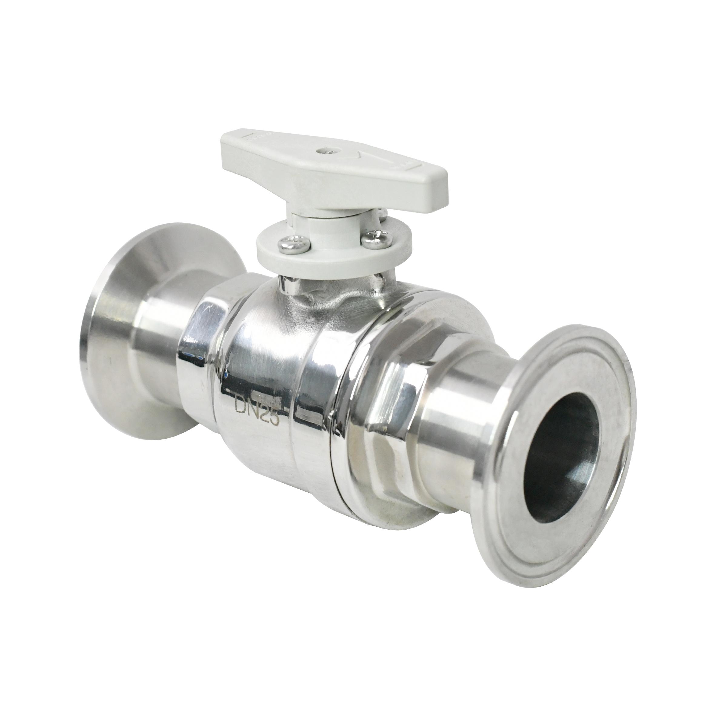 Tonheflow 2-Way Manual Sanitary Ball Valve, DN25, Tri-Clamp, SS304, Mirror Polis