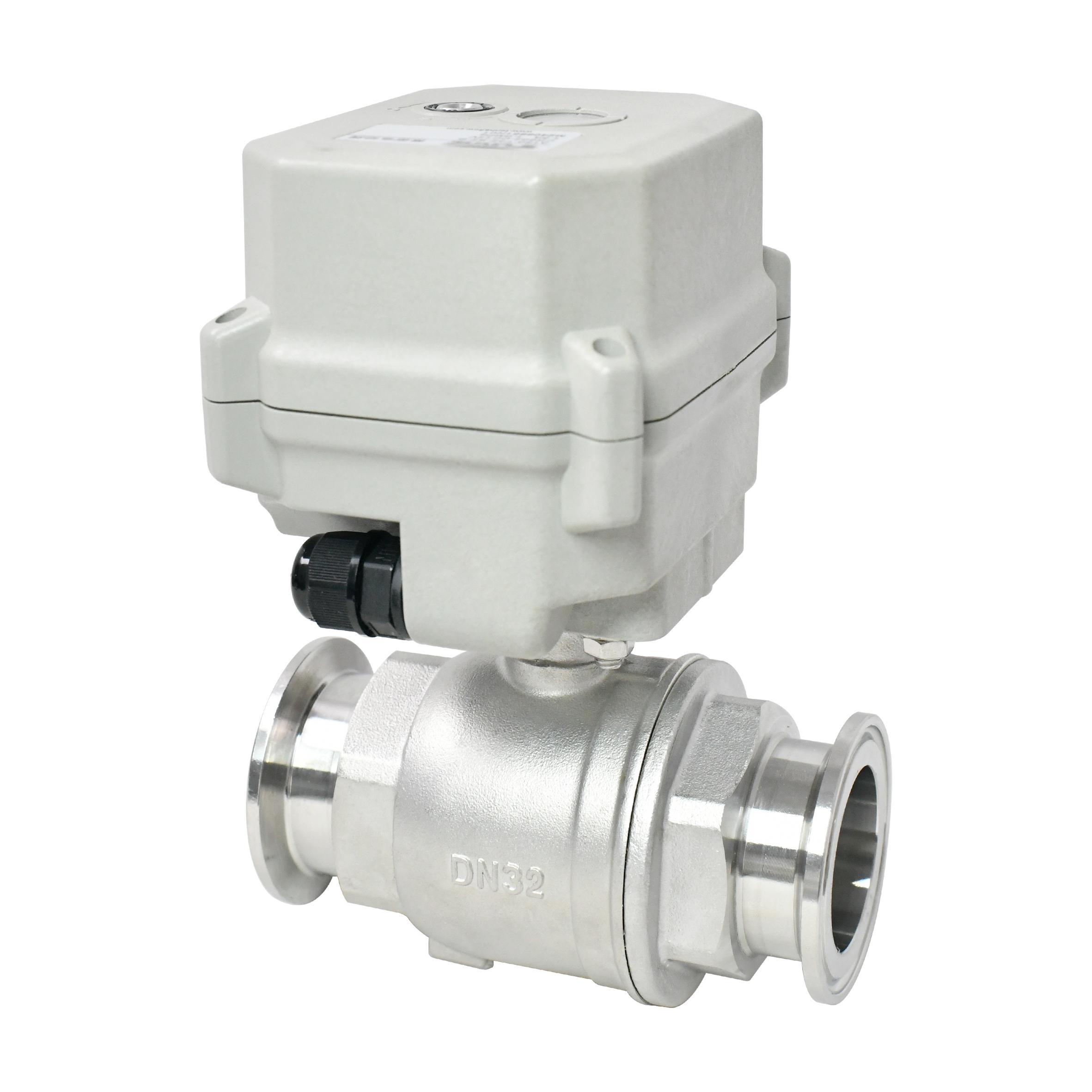 Tonheflow DN32 Electrical Ball Valve Tri-clamp Connection SS304 Body Water OEM