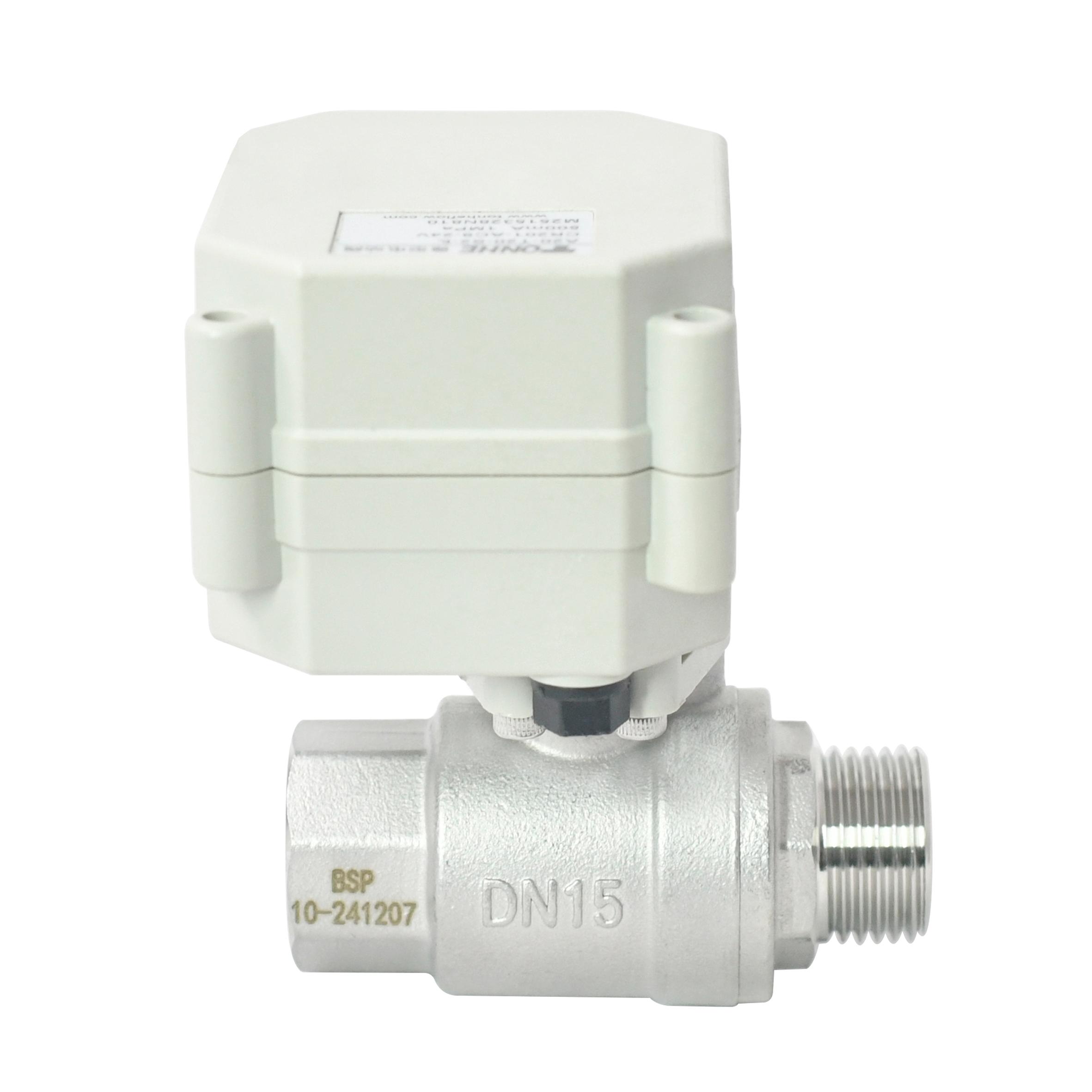 TONHEFLOW DN15 BSP Female-male Thread Electric SS304 Ball Valve