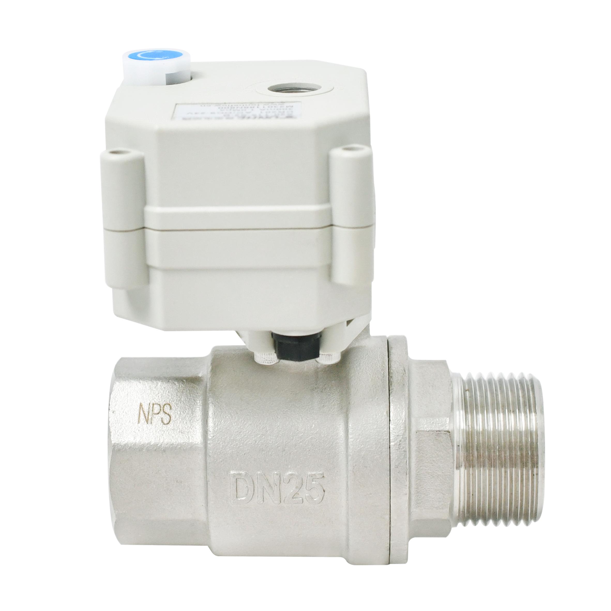 With indicator & manual override，DN25 Female-male Thread Electric SS304 Ball Val